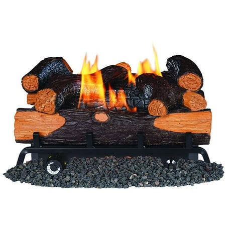 Gas Vent Tall Cone Flat - Remington 24 Inch Rocky Point Split Vent Free 32,000 BTU Natural Gas Log Set