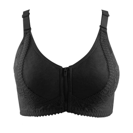 Blphud Womens Sports Bra Comfort Bras Custom Gym Push Up Elastic Straps Front Zipper Yoga Sports Bra for Women High Impact Sports Bra Lingerie for Women Sports Bras for Women Black 50