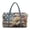 Eagle & Floral USA Flag, variant on Chririnla Blue Cow Print with Map Print Lightweight Luggage Bag Travel Duffel Bags for Women with Carry On Personal Item Design Fits Sports Gym