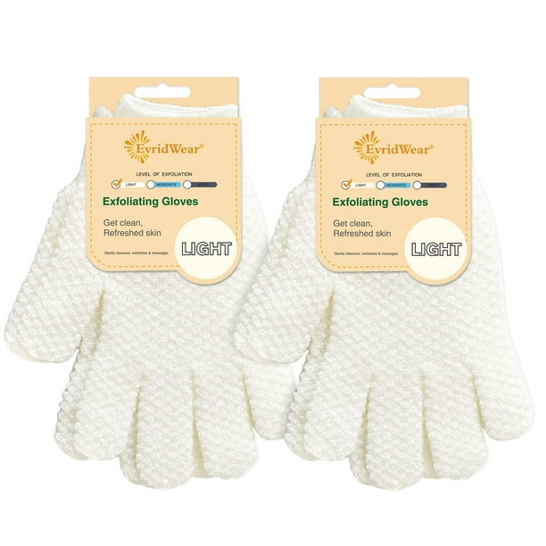 Guantes de baño exfoliantes Evridwear para ducha, spa, masaje