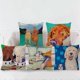 thumbnail image 1 of 5 Pack 45 * 45cm F Style Cushion Cover Cotton and Linen Sofa Home Decor Decorative Pillow Cases Classic Cushion Cover for Home Living Room Bedroom Bed, 1 of 5