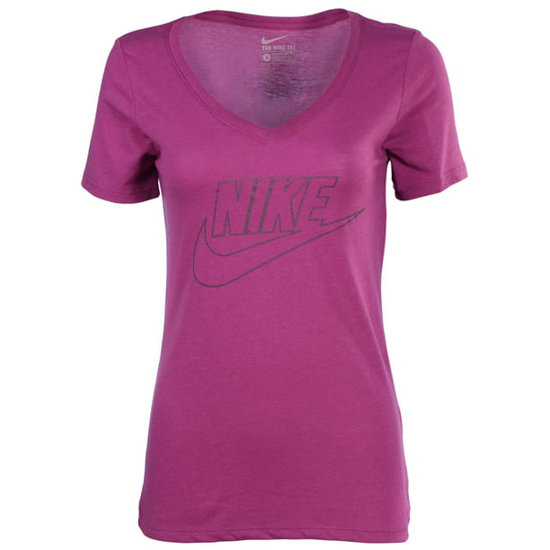 Nike - Nike Women's Futura Outline V-Neck T-Shirt-Purple - Walmart.com ...