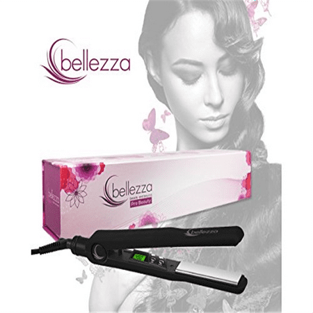 Bellezza Pro Beauty TI 1.0 Inch Digital Straightening Flat Iron, (The Best Flat Iron For Black Hair)