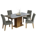 thumbnail image 1 of Juego de Comedor Mesa con Tablero de Vidrio 4 Sillas Marrón/Gris/Plata Marilia Madesa, 1 of 6