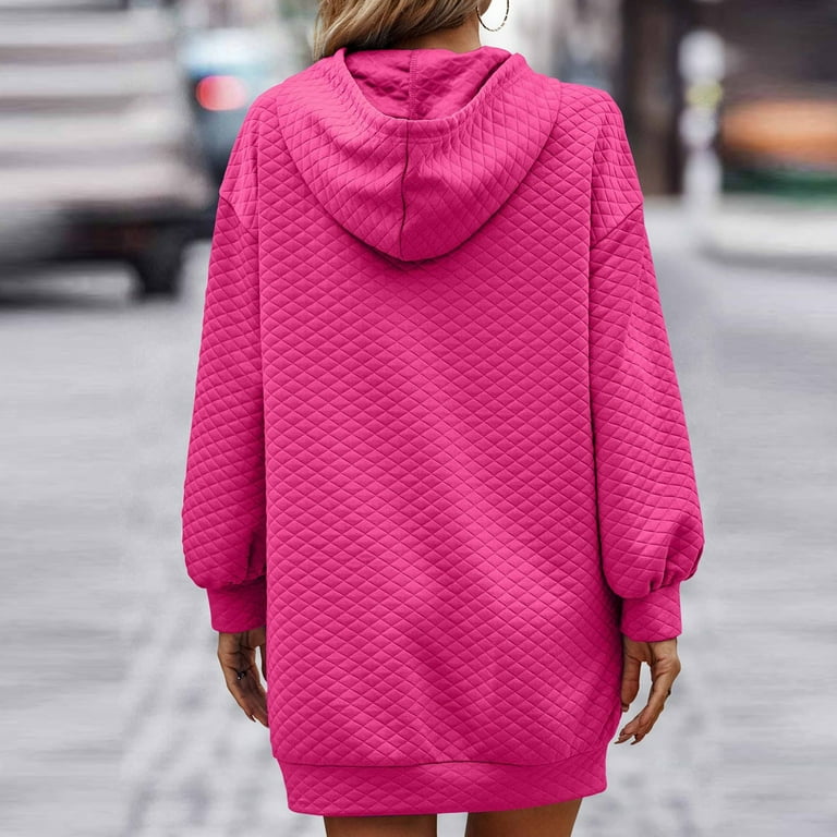 Casual Street Draw String Lace Up Hooded Long Sleeve Dresses(5 Colors) Casual Street Draw String Lace Up Hooded Long Sleeve Dresses(5 Colors)