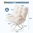 thumbnail image 4 of QinaQin Oversize 360° Swivel Plush Lounge Chair with Metal Rocking Base, Winter Rattan Rocking Papasan Chair with 6.3 Inch Deep Seat Thick Cushion for Indoor Outdoor Living Room Bedroom, 4 of 9
