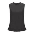 thumbnail image 4 of fatyb Women's Tank Tops Ruffle Hem Sleeveless Tshirts Crewneck Casual Plain Lightweight Summer Blouses, 4 of 6
