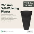 thumbnail image 2 of Tierra Verde Aria Indoor Outdoor Self Watering Tall Planter, 15"W x 26"H, Black, 2 of 9