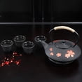 thumbnail image 6 of Japanese Style Cast Iron Teapot with 4 Tea Cups Trivet Tetsubin StovetopTea Kettle with Infuser Chinese Iron Tea Pot Tea Set for Adults Black (Pear Flower Pattern), 6 of 6
