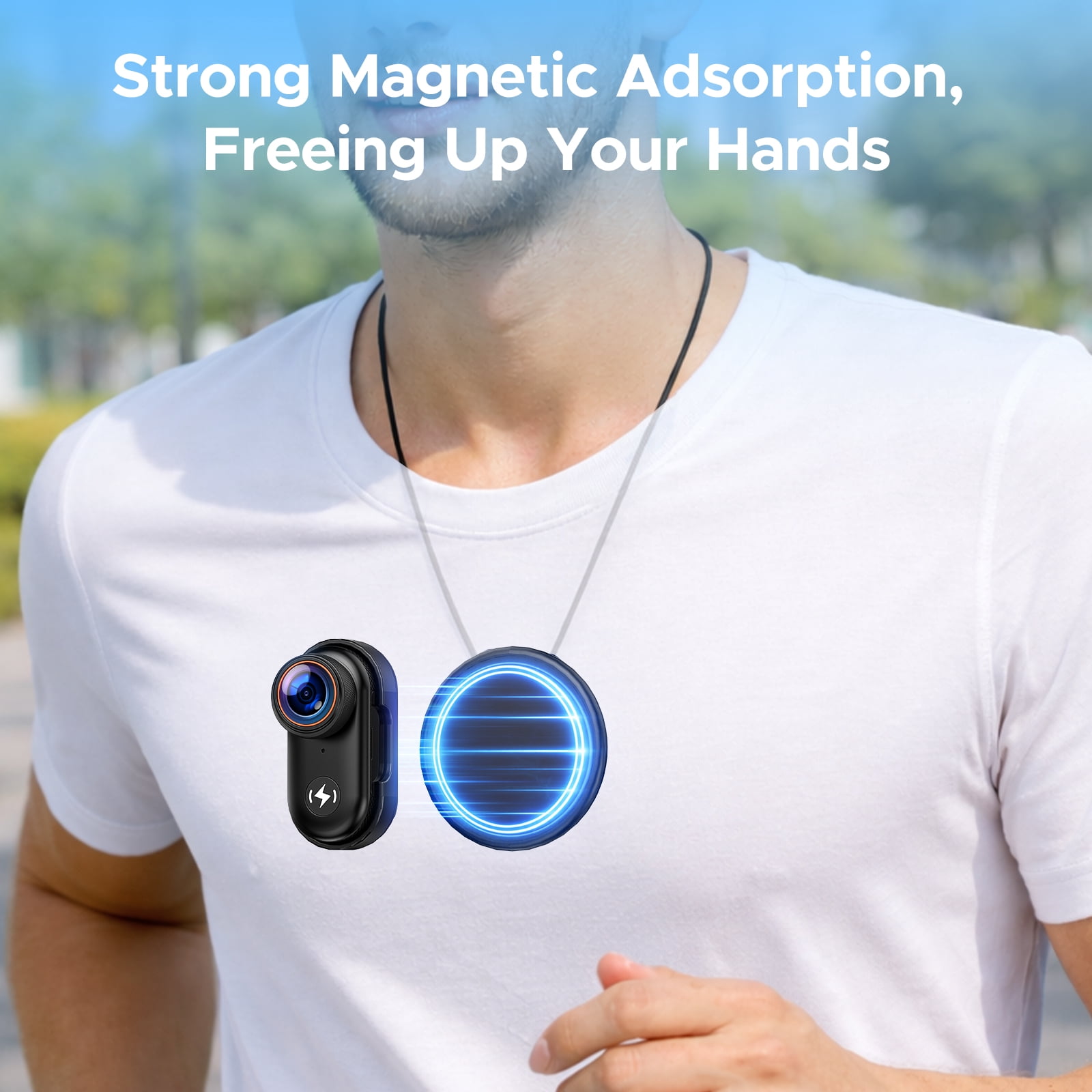 Campark Thumb Actioncam 4K POV Camera Mini Body Cam for Vlogging Travel with Magnetic Mount