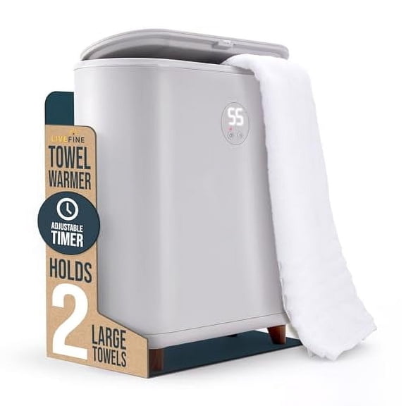 Live Fine Towel Warmer | Large Bucket Style Luxury Heater with LED Display, Adjustable Timer, Auto Shut-Off | Fits Up to Two 40” x 70” Oversized Towels