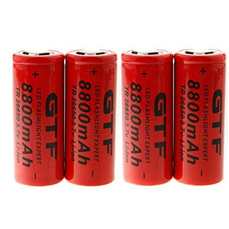 GTF 1pcs 3.7V 26650 8800mAh Li-ion Rechargeable Battery For LED Flashlight (Best Rechargeable Batteries For Camera Flash)