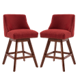 thumbnail image 5 of Tcbosik Modern Swivel Bar Stools Set of 2, Upholstered Counter Height Bar Chair with Wood Legs for Kitchen Island, Dining Room, Wine Red, 5 of 11