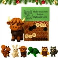 thumbnail image 6 of DIY Button Highland Cow Craft Kit, DIY Highland Cow Button Ornament, Fun Christmas Hanging Buttons Ornaments Making Set for Holiday Stocking Filler Gift, Christmas Birthday Gifts for Craft Lover, 6 of 7