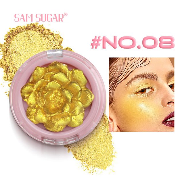 Rubor de juguete rosa, rubor de rosa, maquillaje de flores con rubor de rosa, 3D