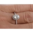 thumbnail image 4 of Oval Cut 1.25 ct Halo Moissanite and Diamond Engagement Ring in White Gold, 4 of 5