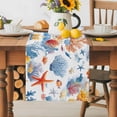 thumbnail image 2 of Burlap Table Runner 90 Inches Long, Ocean Starfish Blue Coral Non-Slip Kitchen Table Runners for Dining Room Everyday Use Party Table Decorations Watercolor Underwater World, 2 of 9