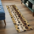 thumbnail image 3 of 2'x6' Rug Runners for Hallways Kitchen, Cute Dog Claws Non Slip Entryway Beside Floor Carpet Runner, Farmhouse Brown Wooden Grain Puppy Pawprints Laundry Room Bedroom Throw Rugs Mat for Family Pet, 3 of 8