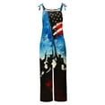 thumbnail image 4 of Hvot&aat Independence Day Jumpsuits for Women Loose Fit Sleeveless Spaghetti Strap Romper 4th Of July Printed Graphic Trousers, 4 of 4