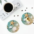 thumbnail image 5 of Balery 4 Pcs Starfish And Seashellleather Coasters Set, Drink Table Cup Coasters For Living Room Kitchen Coffee Decor, 5 of 9