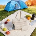 thumbnail image 4 of Generic Lunch Tote Bag for Women Work,Laptop Purse with Insulated Lunch Compartment Coin Wallet for Meal, Large Puffy Quilted Travel Duffle Bag Beige, 4 of 6