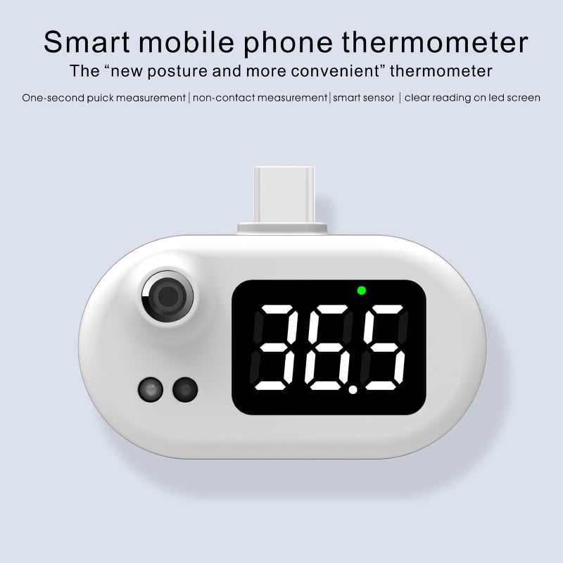 JKUN Teléfono Termómetro USB medidor de Temperatura Digital Inteligente de medición Infrarrojos sin Contacto Celsius Fahrenheit para iOS Android 