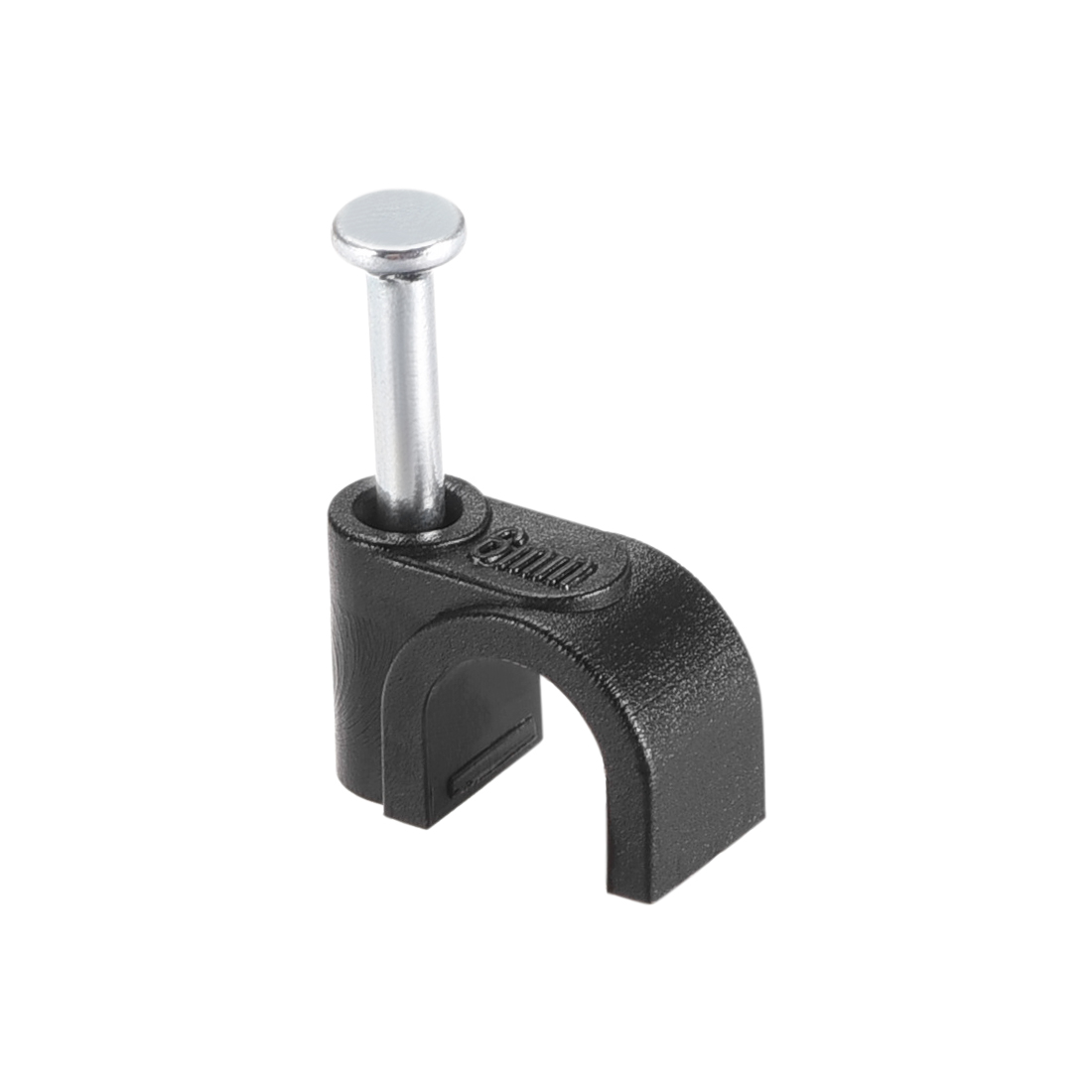 Nail Cable Clips 6mm Round Fastener for Home Cords Management Black
