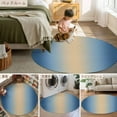 thumbnail image 6 of Khaki Navy Blue Ombre 8ft Round Rug, Modern Abstract Art Gradient Non-Skid Rubber Backing Large Area Rugs - Living Room Bedroom Home Office, Indoor Floor Mat Carpets Washable Rug, 6 of 9