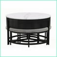 thumbnail image 3 of Space-Saving Modern Round Coffee Table with Lift-Top Storage & 3 Ottomans for Living Room, 3 of 23