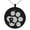 Black, variant on Stainless Steel Letter R Initial Cat Dog Paws Monogram Engraved Small Medallion Circle Charm Pendant Necklace