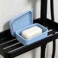 thumbnail image 2 of Silicone Soap Holders with Lid Selfs Draining Soap Dishs for Bathroom Kitchen Non-Slide Bar Soap Container with Cover Travel Soap Case Fast Dryin, 2 of 6