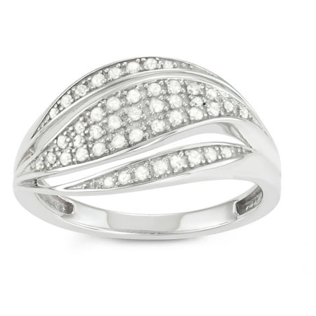 Brinley Co. Women's 1/2 Carat T.W. Diamond Sterling Silver Swirl Split Band Fashion Ring