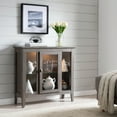 thumbnail image 5 of Leick Home Entryway Curio Cabinet with Interior Light in Distressed Gray Wash, 5 of 8