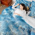 thumbnail image 4 of Manfei Cute Seashell 7pcs Queen Bedding,Blue Sea Waves Bedding Comforter Set Queen,Reversible, 4 of 8