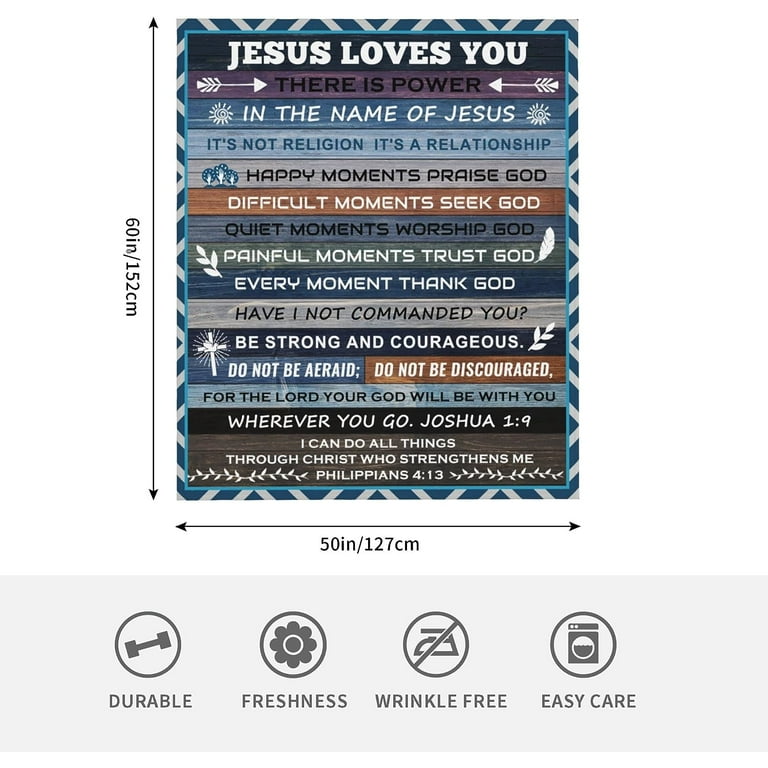 Christian Gifts for Women Men Inspirational Blanket with Bible Verse Spiritual  Religious Gift, Birthday, Encouragement, Friendship, Get Well Soon Gifts  50x60 Inch 