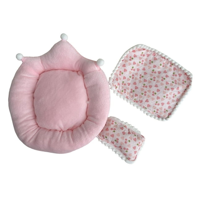 Juego de accesorios de cama para muñecas, juguete para juego de imitación, edredón de colchón impreso DIY, juego de almohadas para accesorios de muñec rosa