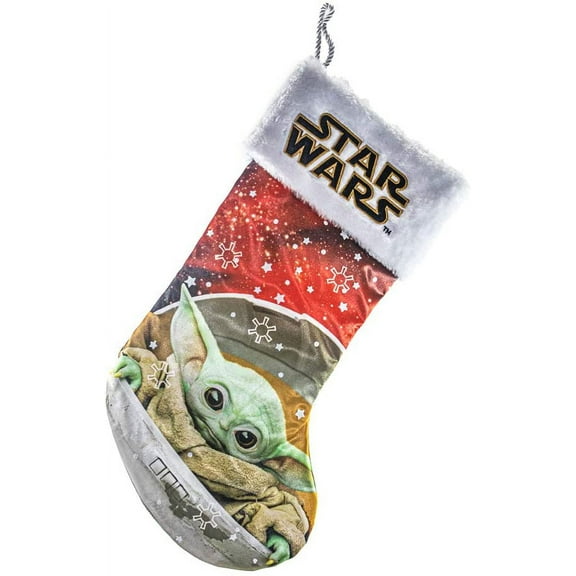 Kurt Adler SW7205 Star Wars The Child Baby Yoda Stocking with Cuff, 19-inch Length, Polyester
