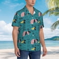 thumbnail image 2 of Wukai Dachshund Dog Men's Hawaiian Shirt Short Sleeve Casual Button Down Summer Beach Aloha Shirt Tropical Print Holiday Party, 2 of 8