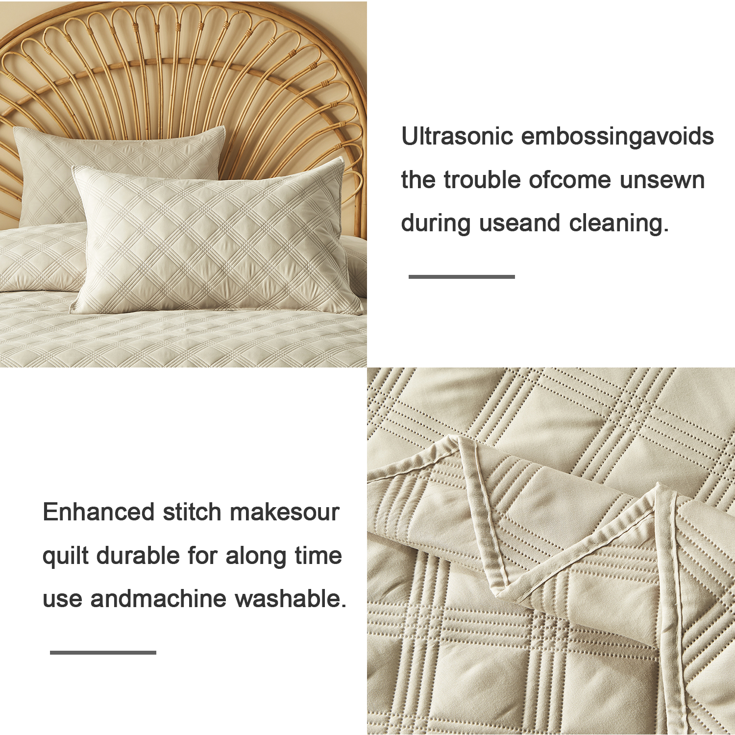 Davulos Quilts Queen Size，Soft Queen Quilt Bedding Set Lightweight Comforter with 2 Pillow Shams Complexion Summer Bedspread Coverlet for Modern Bedroom Decor, 90x96 Inch