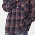 thumbnail image 4 of Cmfcve Men's and Big Men's Plaid Long Sleeve Button up Shirt Loose Fit Casual Fall Turn‑Down Collar Shirts with Chest Pocket, 4 of 5