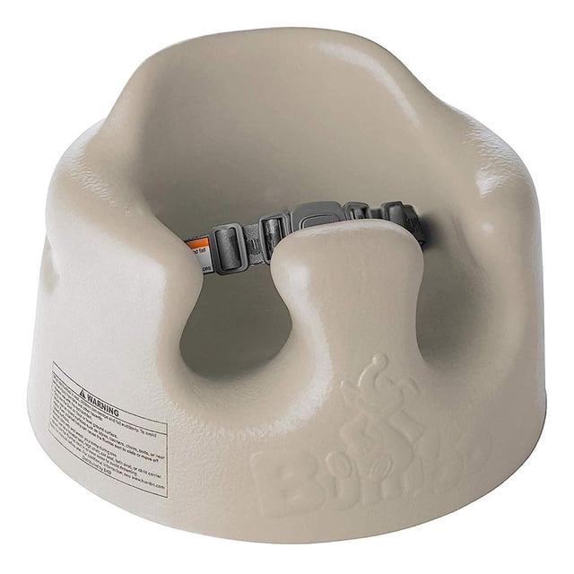 Bumbo Asiento de Piso para Bebés Tumbona Silla de Apoyo para Sentarse de 3 a 12 Meses con Arnés de Correa de Seguridad Ajustable de 3 Puntos y Respaldo Redondeado Gris Pardo