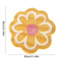 thumbnail image 4 of Fiaya Women Yellow Flower Shape Bathroom Floor Mat, Soft Absorbent Antiskid Bath Rug, Decorative Waterproof Comfortable Home Mat, 4 of 6
