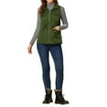 thumbnail image 2 of INSPIRE CHIC Women's Sleeveless Drawstring Waist Zipper Pocket Utility Vest XS Army Green, 2 of 6