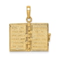 thumbnail image 4 of 14K Yellow Gold Charm Pendant Themed 22 mm 13 Lord'S Prayer Bible, 4 of 7