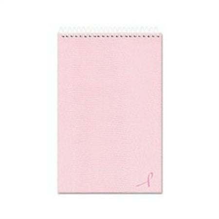 National Brand Pink Ribbon Steno Book, Gregg Rule, 6 x 9, White Paper, Pink Cover, 60 Sheets