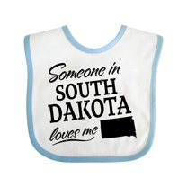 Inktastic Someone in South Dakota Loves Me Boys or Girls Baby Bib