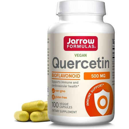 Jarrow Formulas Quercetin 500 mg - Bioflavonoid - Quercetin Dietary Supplement - 100 Servings (Veggie Caps) - Supports Cellular Function, Cardiovascular Health, Immune Health & Response