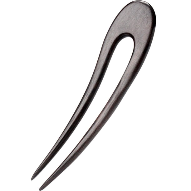 Horquilla de madera para el pelo, sencilla, en forma de U, accesorio para el pelo