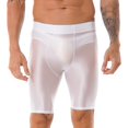 thumbnail image 1 of Men Sheer Glossy Boxer Shorts Swimwear Sports Fitness Sweatpants Leggings Wetsuit Surfing Clothing Swimsuit Beachwear SportswearL Gong Bohan LED, 1 of 2