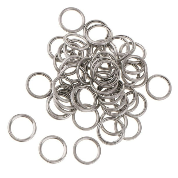 50 Uds Tapón de Drenaje de Aceite de Motor Junta Tórica de Sello de Arandela de Aplastamiento de Metal para DYNWAVEMX Tapón de drenaje de aceite Arandelas Juntas